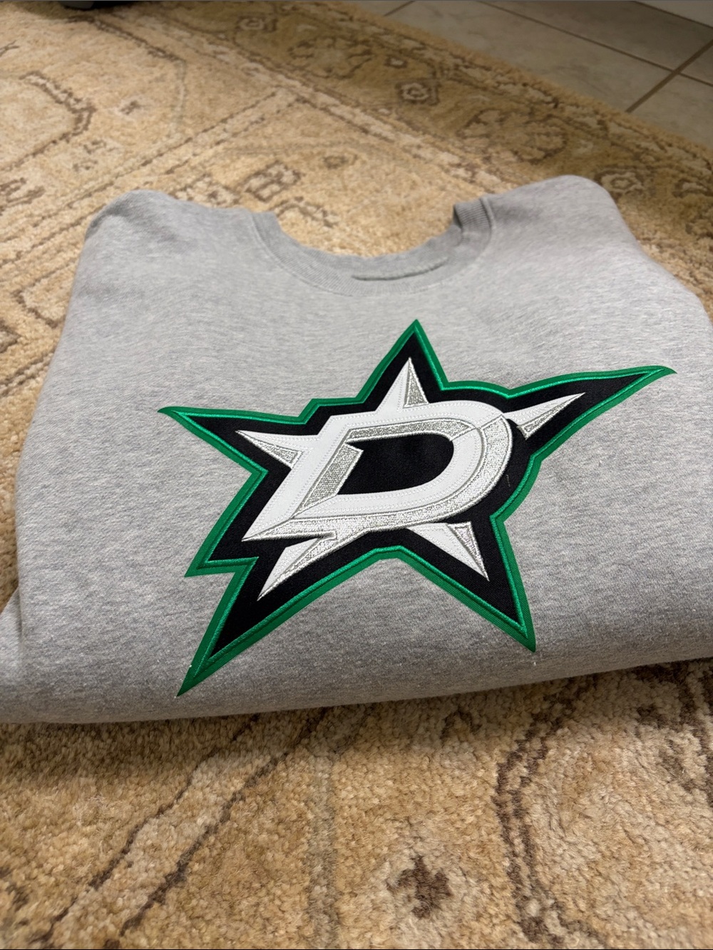 Grey Women’s Sweatshirt with Green & Black Logo ( Dallas Stars)